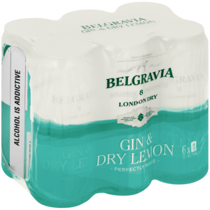 Belgravia Gin & Dry Lemon 6x440ml