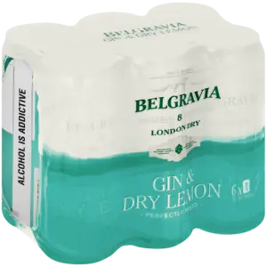Belgravia Gin & Dry Lemon 6x440ml