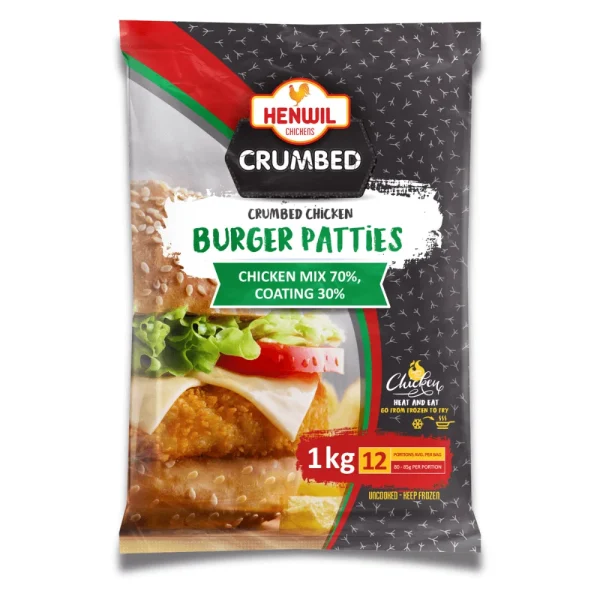 Henwil Crumbed Chicken Burger Patties 1KG