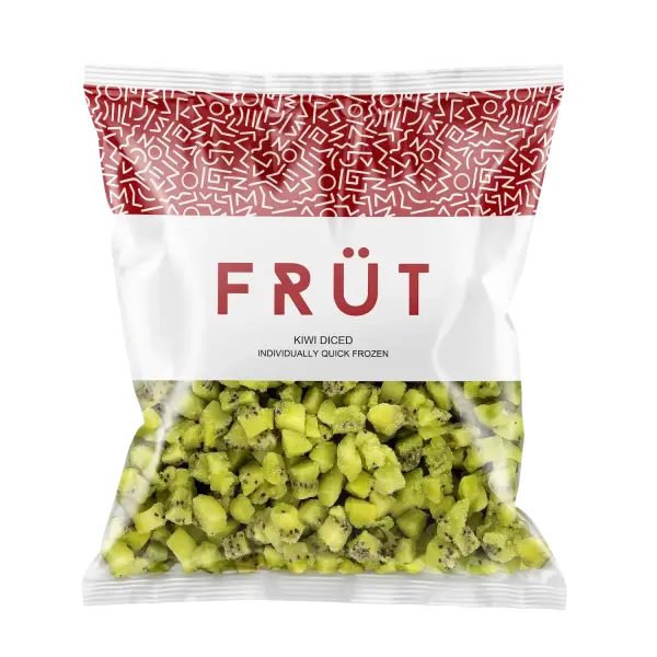 “FRUT Frozen Diced Kiwi, high-quality frozen kiwi pieces.