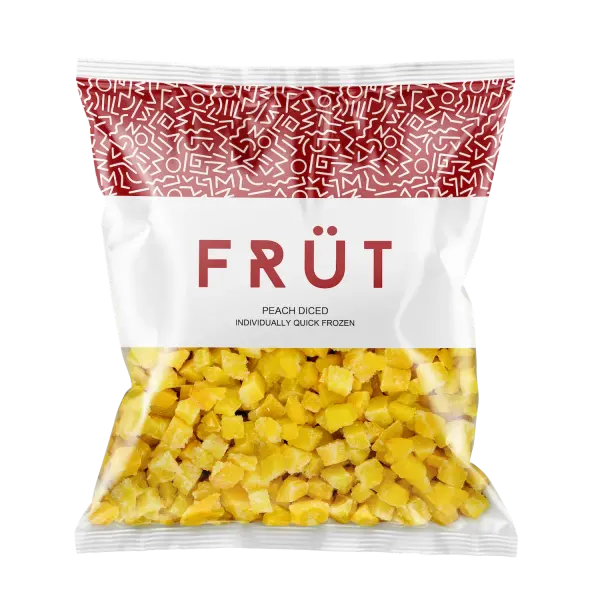 FRUT Frozen Diced Peach, premium quality frozen peach pieces by Fleisherei Online Butchery